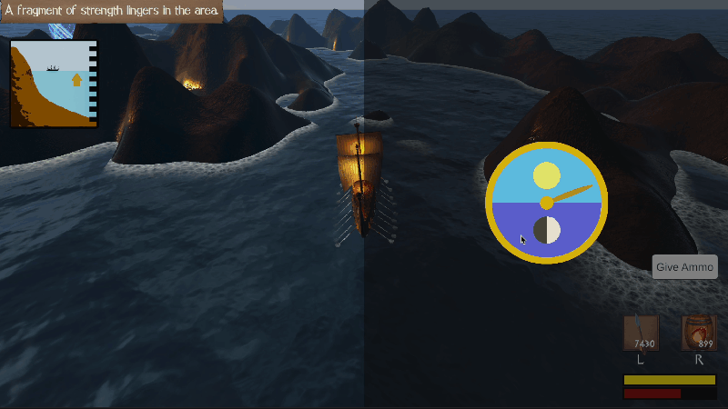 Time acceleration mechanic changing the day-night cycle